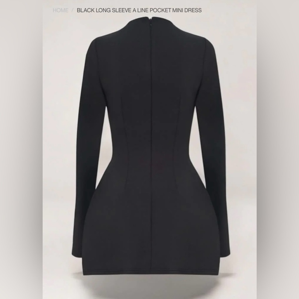 HEIRESS BLACK LONG SLEEVE A LINE POCKET MINI DRESS. SIZE M - Picture 8 of 15